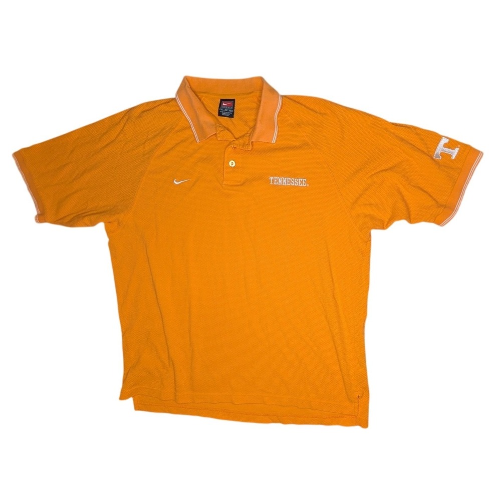 Nike Polo Shirt Mens XL Orange Tennessee Volunteers Team NCAA Short Sleeve